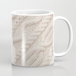 Beige Cableknit Sweater Coffee Mug