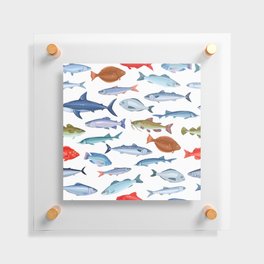 Seamless fish Floating Acrylic Print