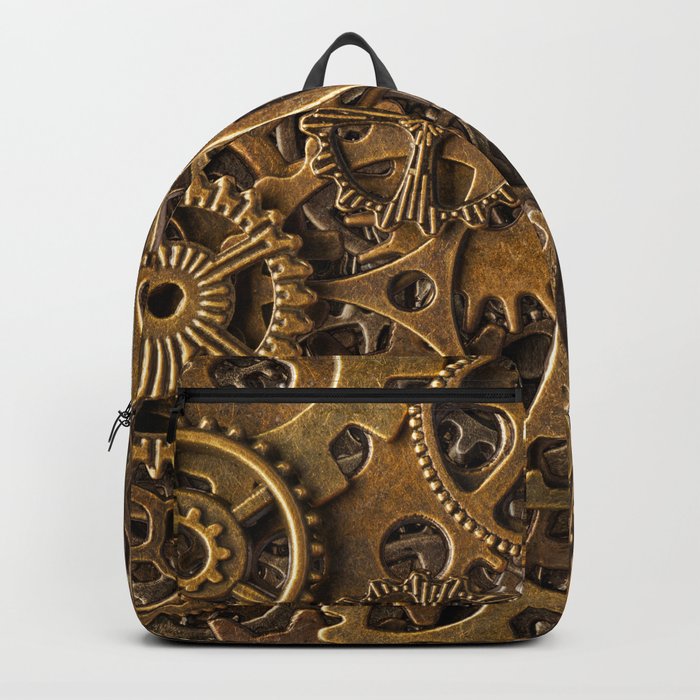 Bronze cogwheels background Backpack