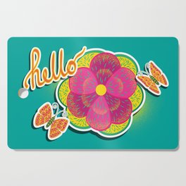 Hello Butterfly and Flower Cutting Board