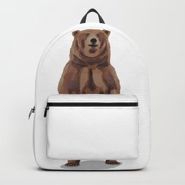 standing brown bear, digital painting Backpack