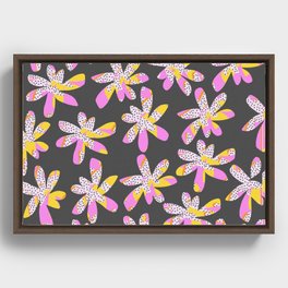 Dotty Flowers  Framed Canvas
