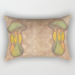 Hand Drawn Mushrooms Hand Painted Mushroom Shrooms Rectangular Pillow
