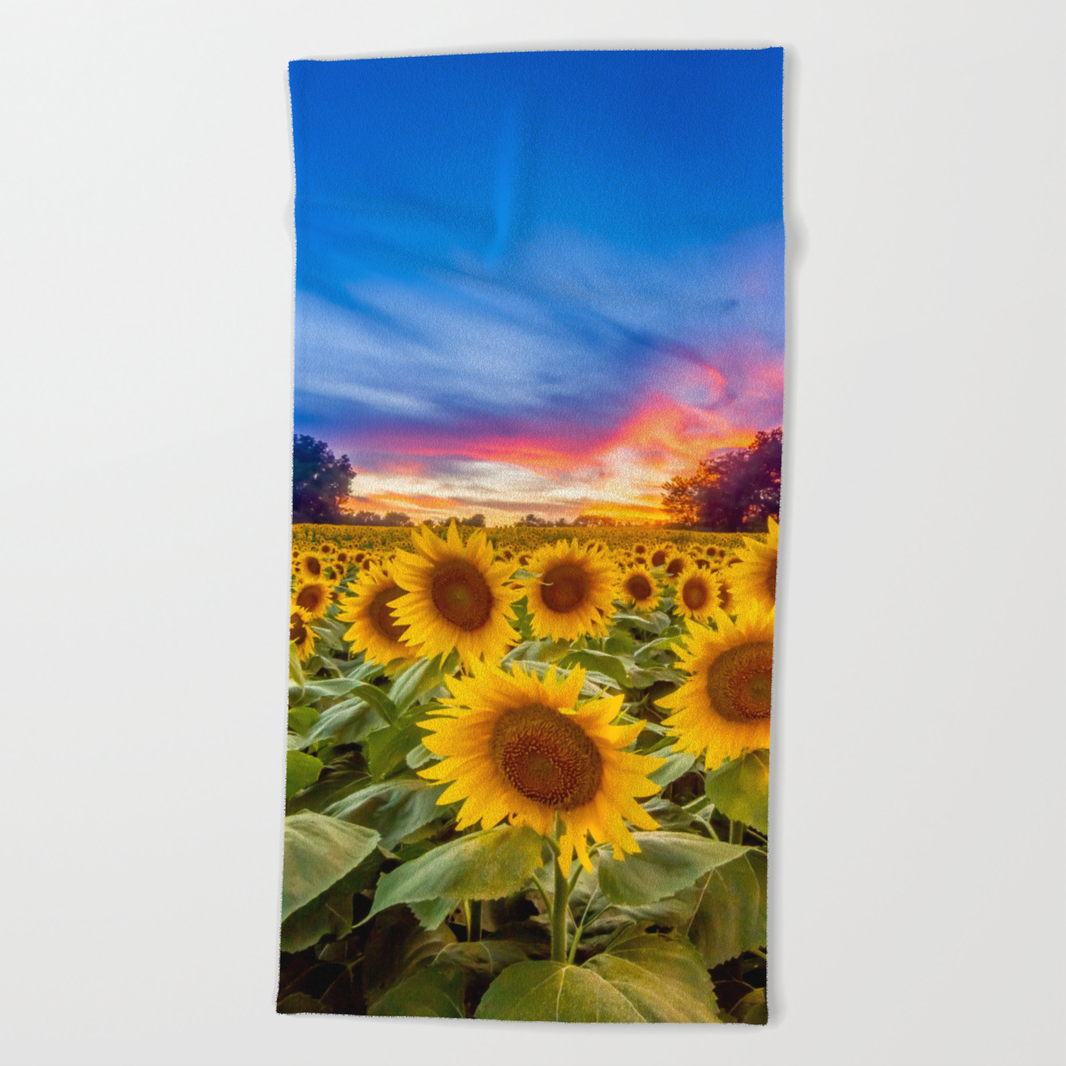 Sunflower Sunset Beach Towel By Julielegg Society6