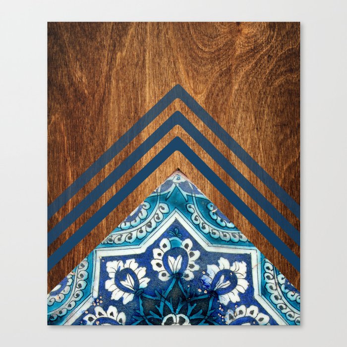 Wood + Moroccan Pattern Canvas Print
