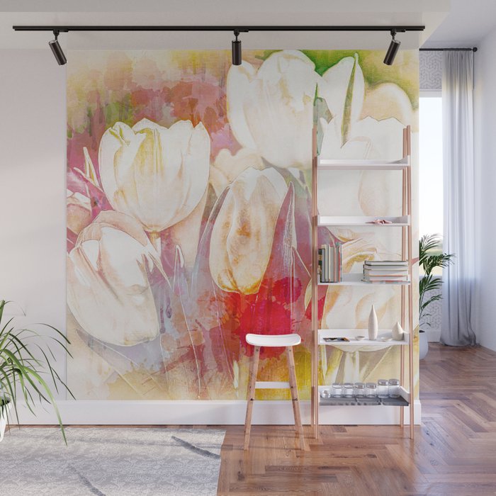 Tulip Fever Abstract Art Wall Mural By Artaddiction45 Society6