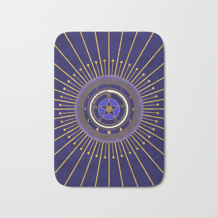 Evil Eye with Ouroboros, Pentacle and Mystical Elements Bath Mat
