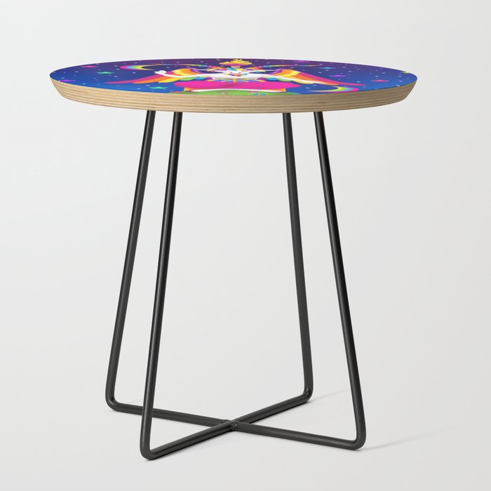 1997 Neon Rainbow Baphomet Side Table