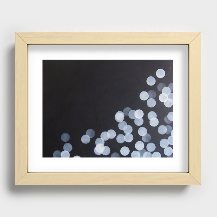 No. 44 - Print of Bokeh Inspired Black and White Modern Abstract Painting Recessed Framed Print