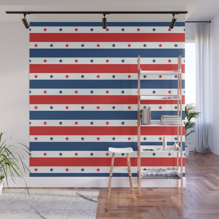Stars And Stripes Modern Collection Wall Mural