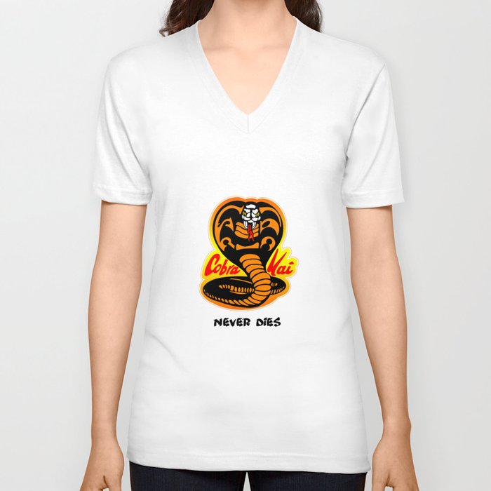 Cobra Kai Never Dies Karate Kid V Neck T Shirt