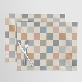 Blue & Beige Neutral Checker Placemat