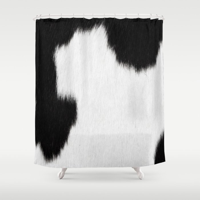 Classic Black & White Cowhide Shower Curtain