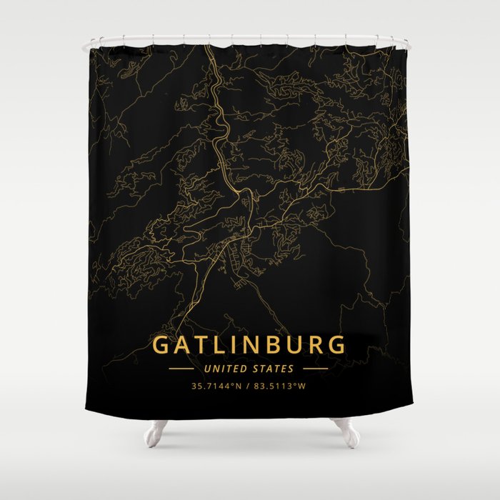 Gatlinburg, United States - Gold Shower Curtain