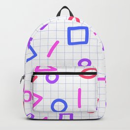 Simple geometric shapes on checkered paper Backpack