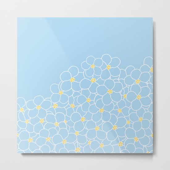 Forget Me Knot Blue Boarder Metal Print