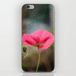 Elegant Pink Poppy (vintage edit) iPhone Skin