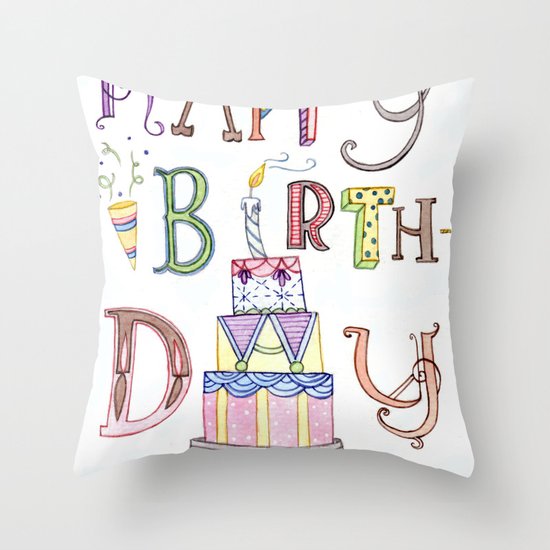 Happy Birthday Throw Pillow