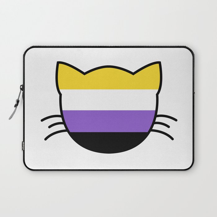 Non-Binary Flag Cat Laptop Sleeve
