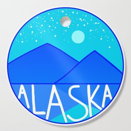 Alaska Basic Retro Circular Design Cutting Board