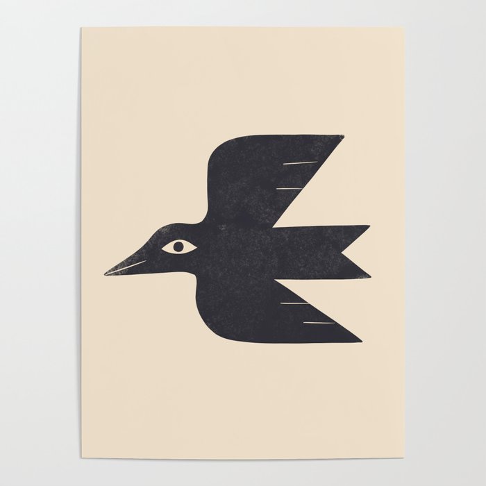 Minimal Blackbird No. 1 Poster