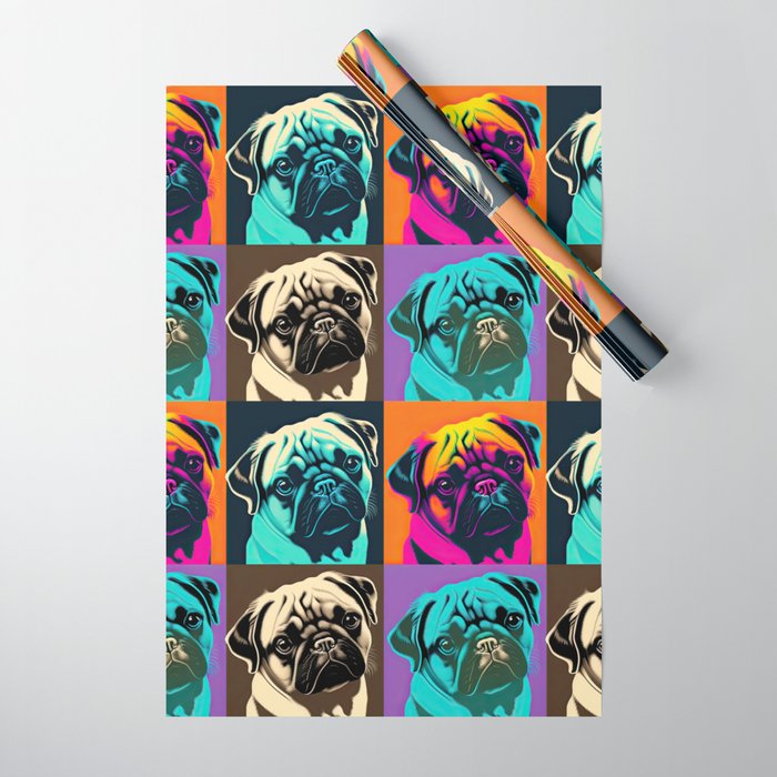 Pug Pop art Portrait Wrapping Paper