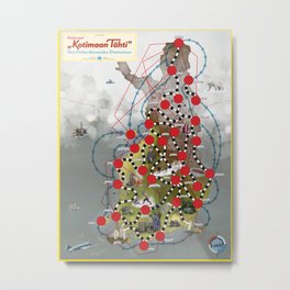 Kadonnut Kotimaan Tähti – Den Finlandssvenska Diamanten Metal Print | Digital, Gameboard, Map, Illustration, Drawing, Finland, Arcticcircle, Ice, Retro, Sea 