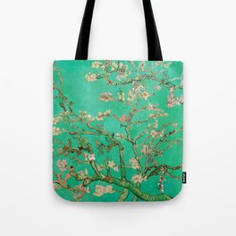 Vincent van Gogh "Almond Blossoms" (edited emerald) Tote Bag