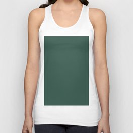 Modern Solid Dusty Emerald Green Color Tone Unisex Tank Top