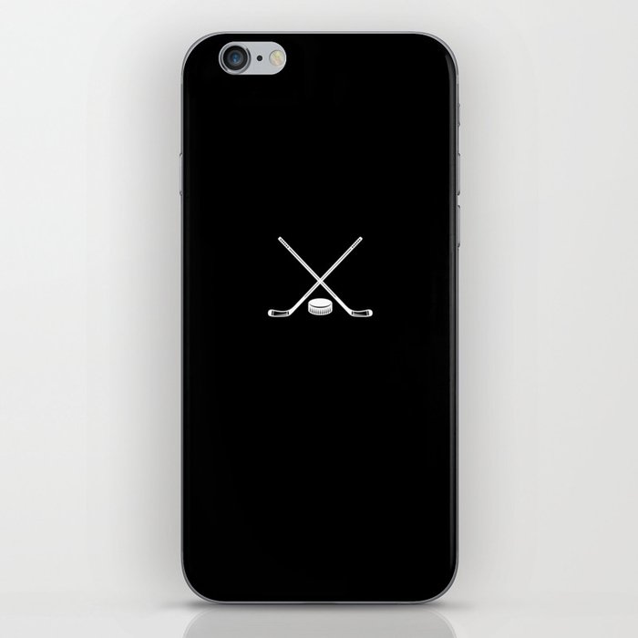 ice hockey bat and puck iPhone Skin