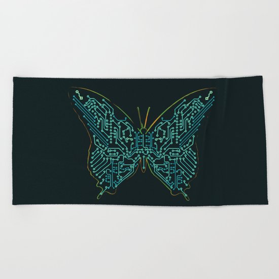 Mechanical Butterfly Beach Towel