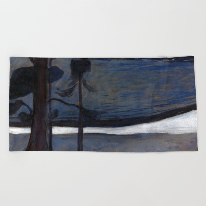 Winter in Nordstrand by Edvard Munch Beach Towel