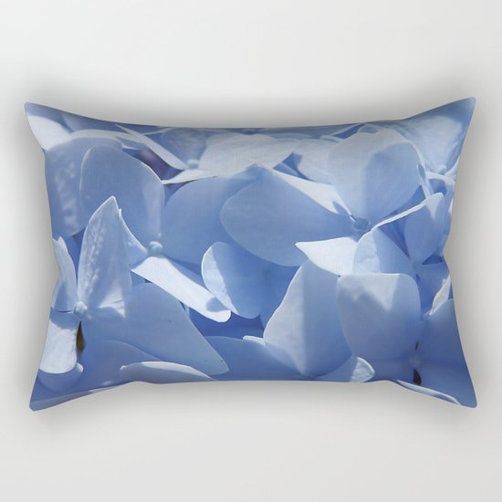 Blue hydrangea in LOVE- Flower floral Rectangular Pillow