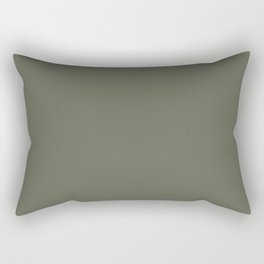 Dark Green-Brown Solid Color Pantone Four Leaf Clover 18-0420 TCX Shades of Green Hues Rectangular Pillow