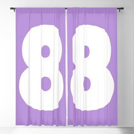 8 (White & Lavender Number) Blackout Curtain