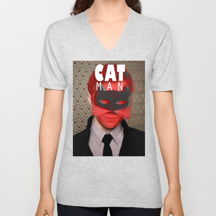 CatMan V Neck T Shirt