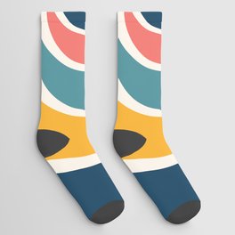 Floral Abstract Shapes 14 in Summer Shades Socks
