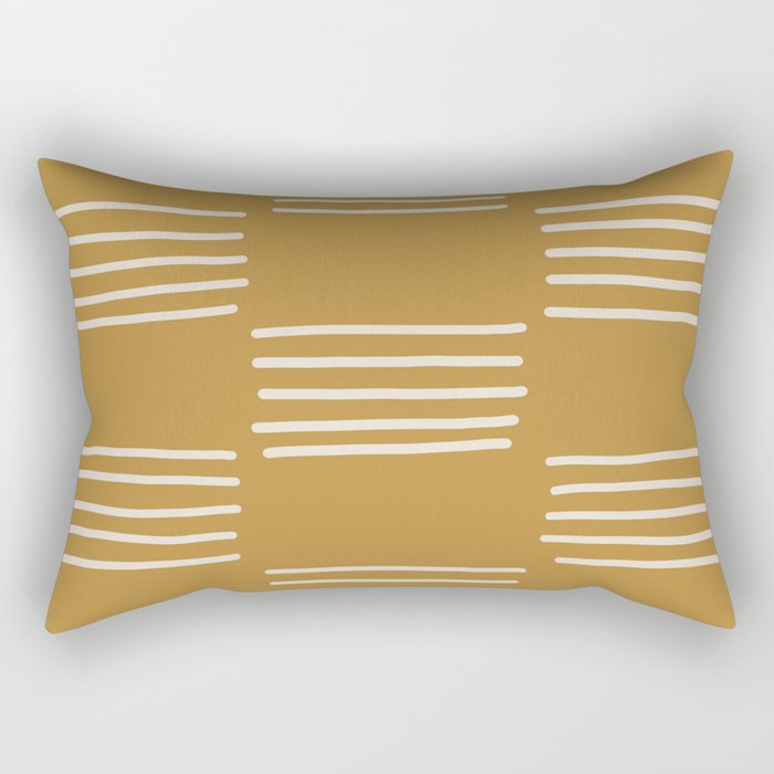 hatches – saffron Rectangular Pillow