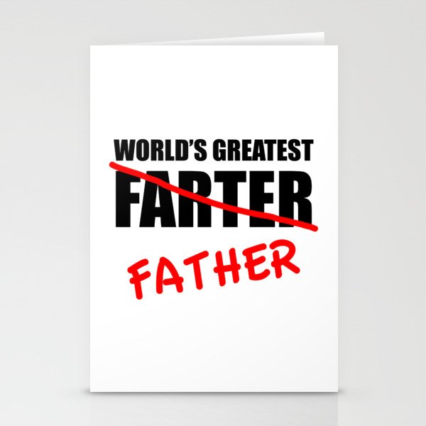 World's Greatest Farter Funny Father's Day Stationery Cards