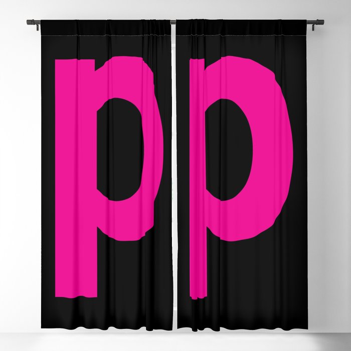 letter P (Magenta & Black) Blackout Curtain