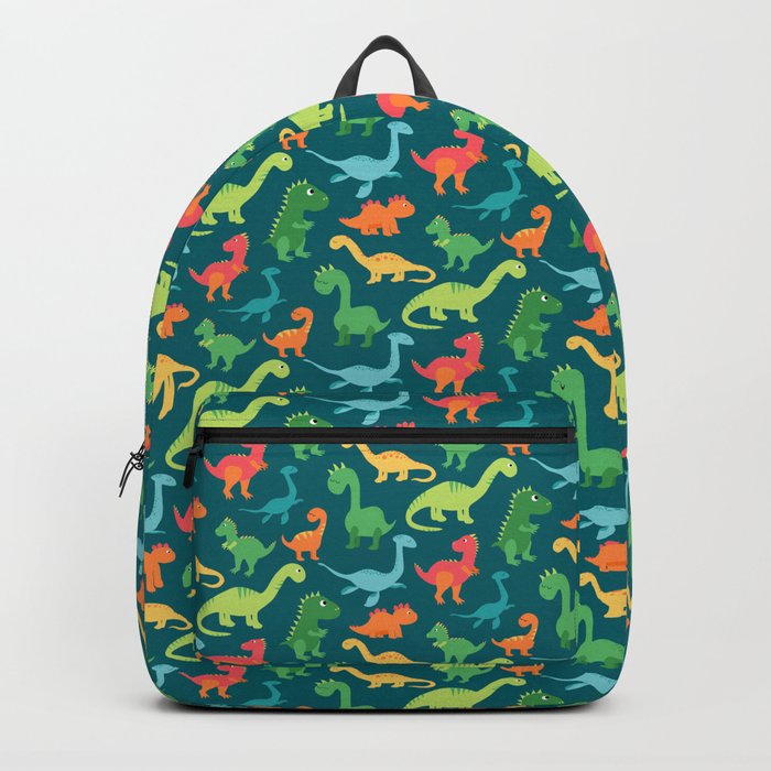 Dino Summer On Green Backpack
