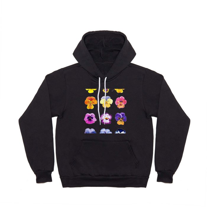 Colorful pansies collection watercolor painting Hoody
