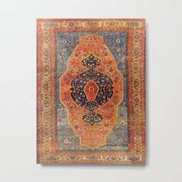 Northwest Persian Antique Carpet Print Metal Print | Carpet, Floral, Nature, Rug, Oriental, Geometric, Blue, Graphicdesign, Ethnic, Pattern 