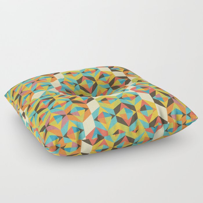Retro Color Block kaleidoscopic Floor Pillow
