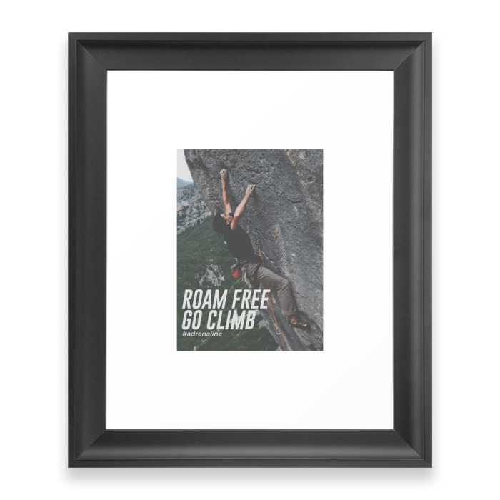 Roam Free Go Climb Rock Wall Adrenaline Framed Art Print by art-iculate