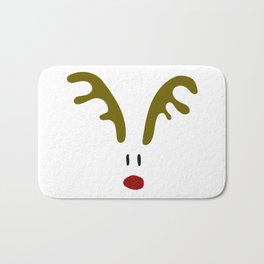 Christmas Red Nose Reindeer Bath Mat | Deer, Reindeer, Happyholidays, Graphicdesign, Rudolph, Red, Christmas, Simple, Rednose, Rednosereindeer 