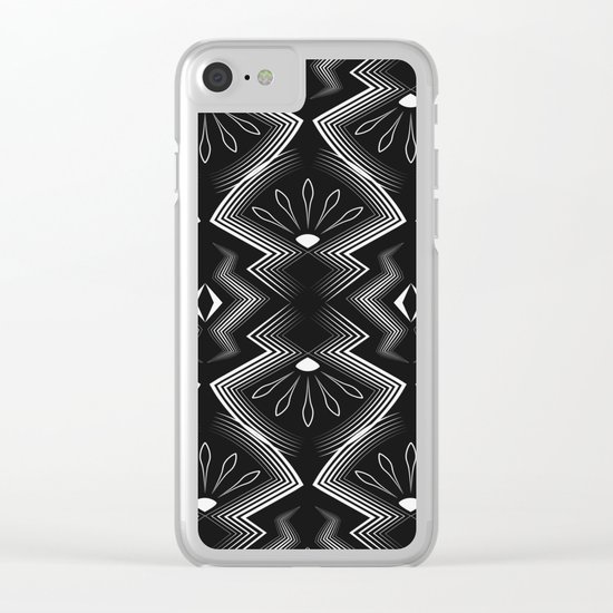Art Deco . Black and white pattern ."Constance ". Clear iPhone Case