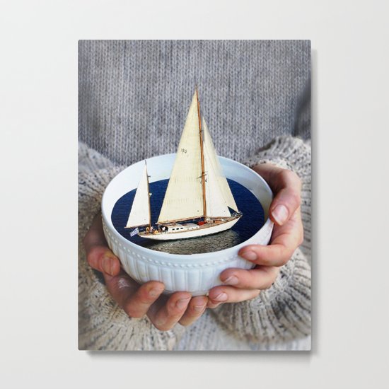 Ship in the bowl Metal Print