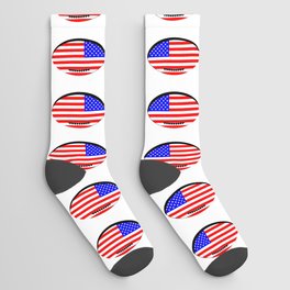 USA Flag Rugby Ball Socks