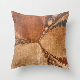 Southwestern Sunset 3 grungy copper, brown, turquoise Throw Pillow